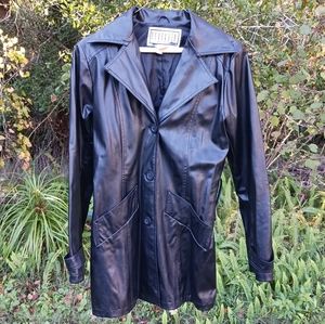 BB Dakota Black Faux Leather Jacket Womens Small